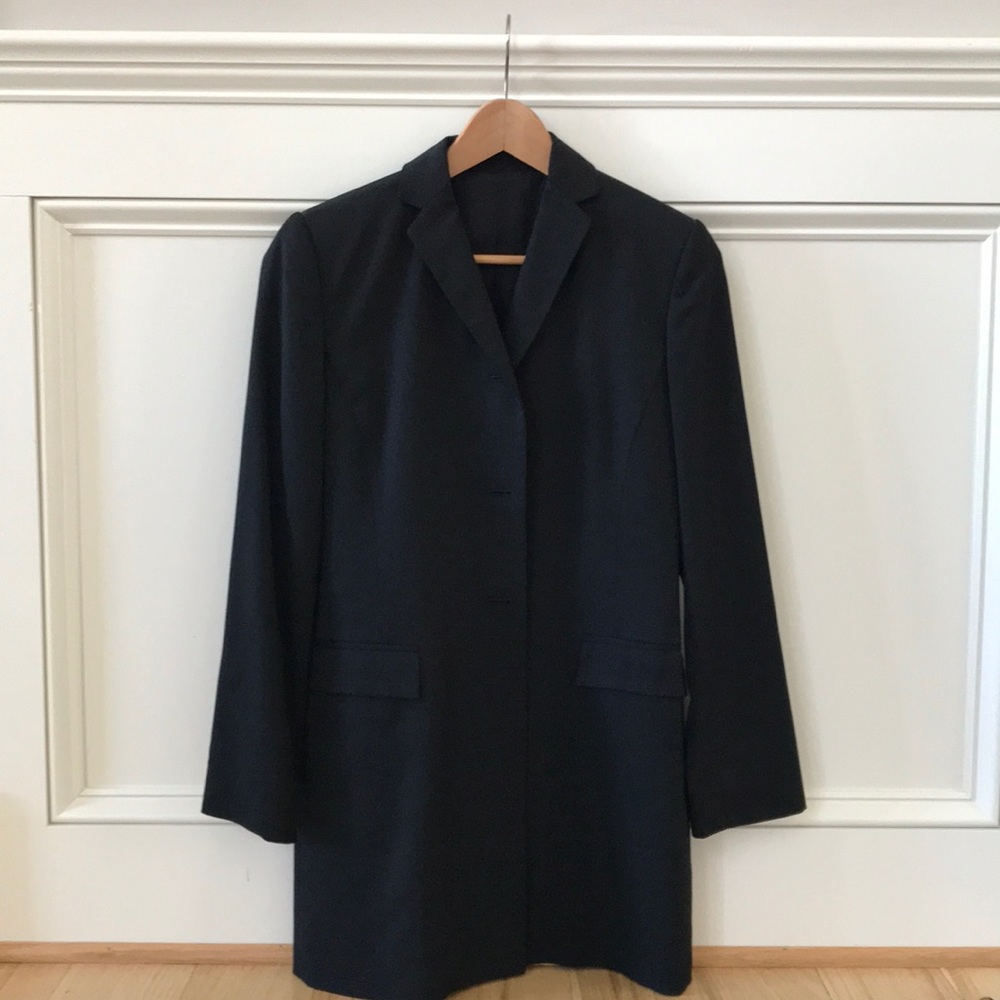 XS black long blazer